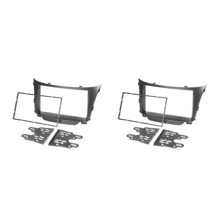 Set 2 panouri fascia 2DIN pentru Hyundai I30 2011, negru, plastic