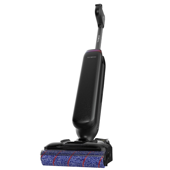 Aspirator Vertical Cu Spalare Tineco Floor One S7 Artist Premium, 220 W, Aspirare Uscat/Umed, Display Digital, Autocuratare FlashDry, Autonomie 50 Min, 21.6 V, WiFi, Gri/Negru