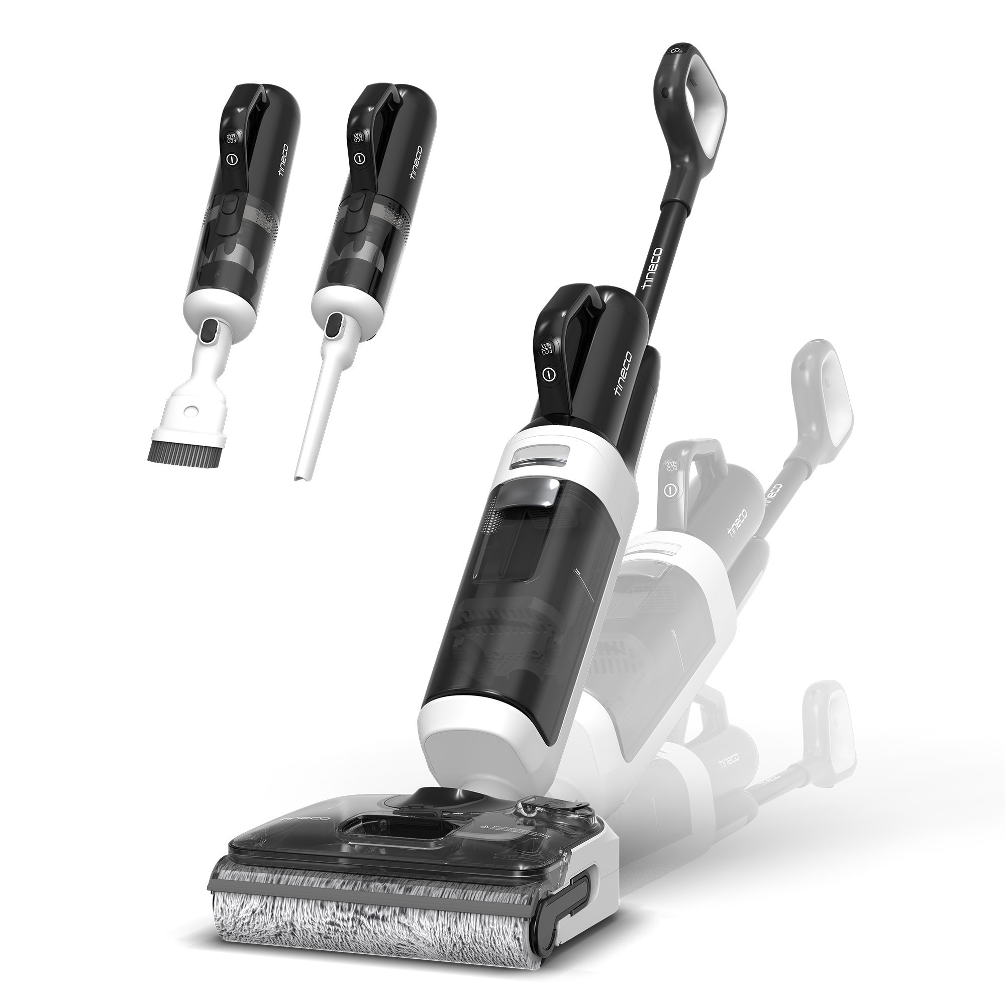 Aspirator Vertical Cu Spalare Tineco Floor One Switch i5 Stretch, 190 W, Aspirare Uscat/Umed, 180° Flexibil, Autonomie 35 Min, 21.6 V, Alb