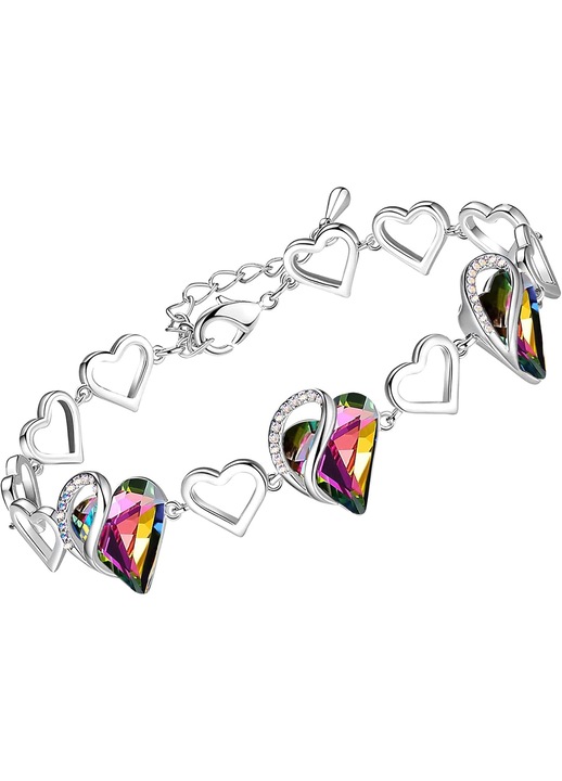 Bratara Infinity Love Heart cu Piatra de Nastere, Argintiu, 18 cm