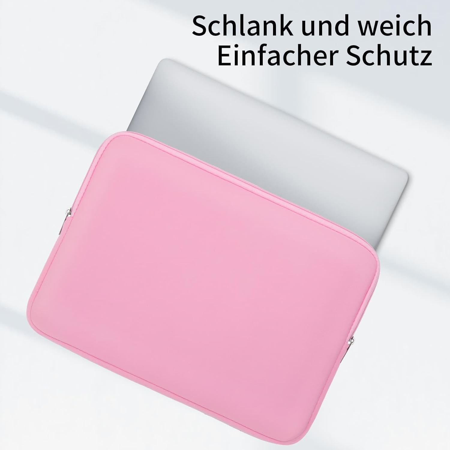 Husa Laptop 15.6" RAINYEAR, Protectie Padded Neopren, Roz