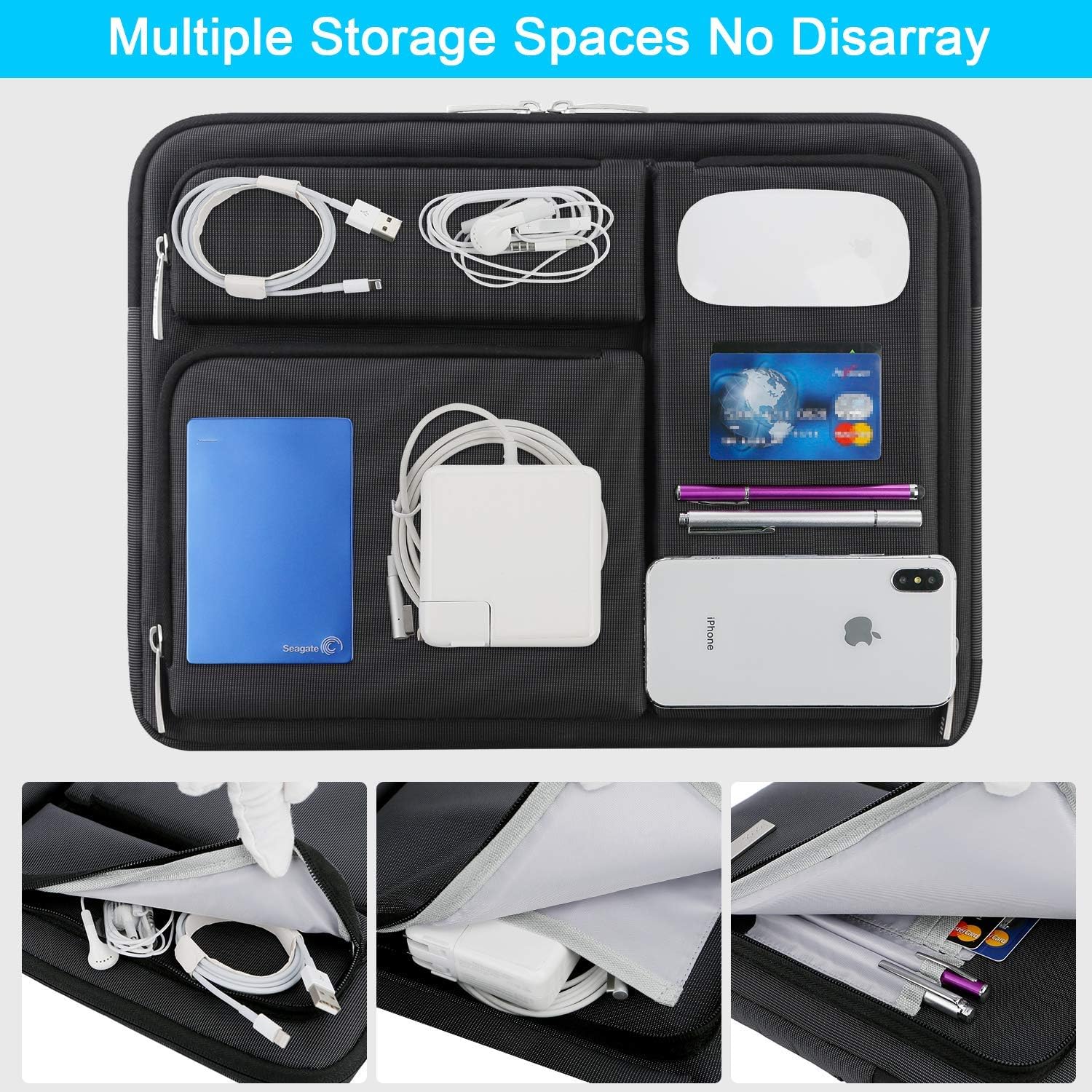 Husa Laptop Lacdo 11.6-15.6 Inch, Protectie 360°, Impermeabila