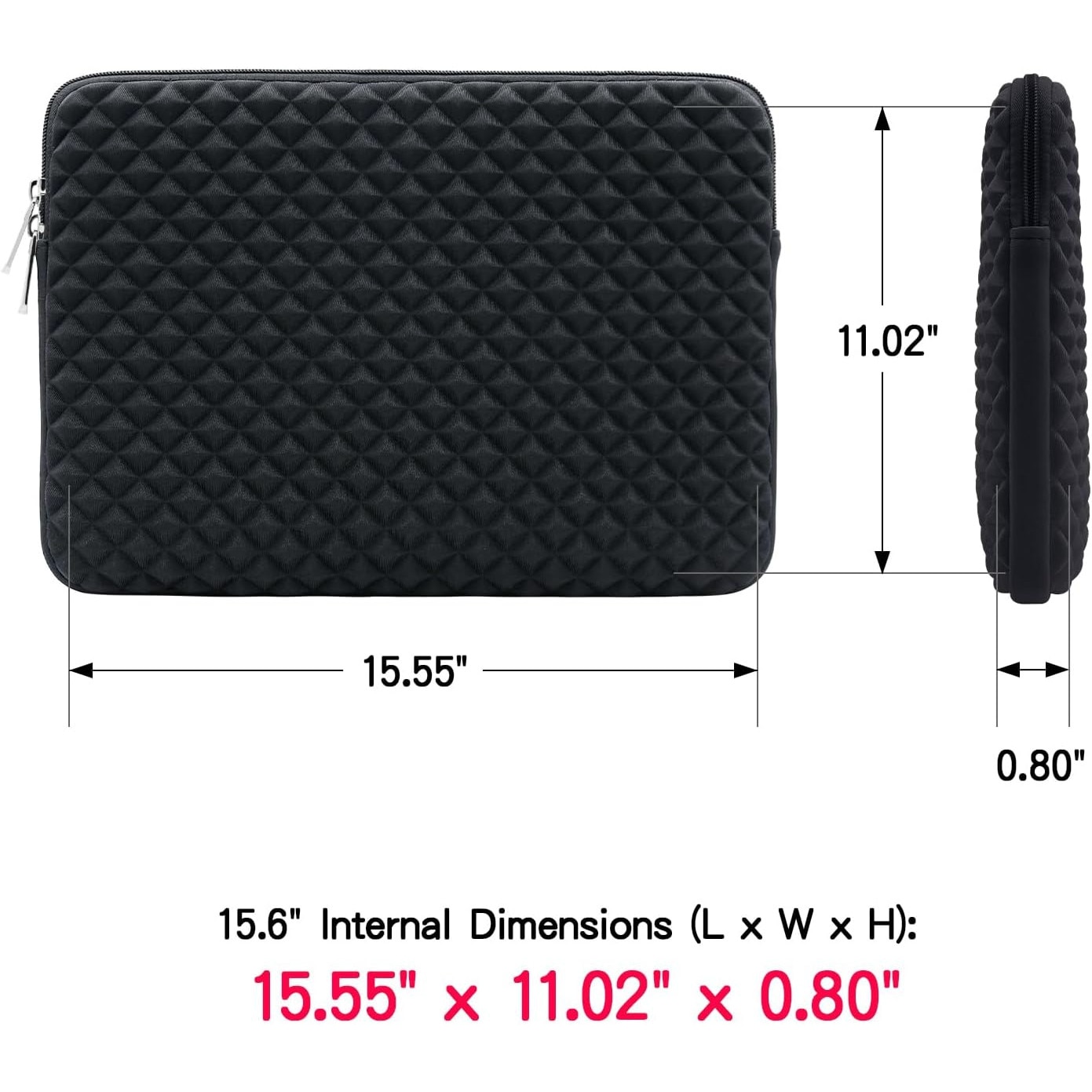 Husa Laptop 15.6 Inch RAINYEAR, Rezistenta Apa si Socuri, Negru