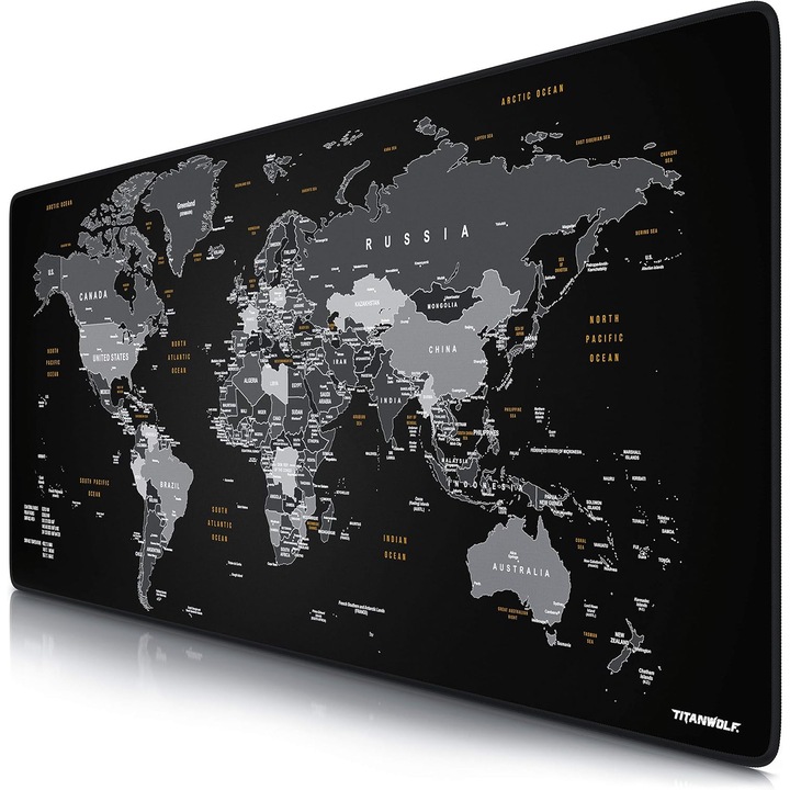 Mouse Pad XXL, Harta Mondiala Wolf Designs, 900x400mm