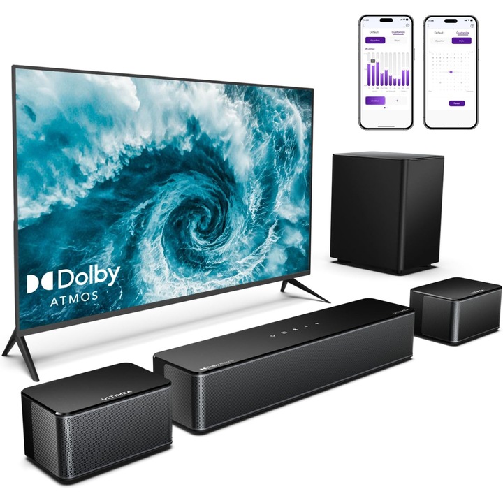 Soundbar ULTIMEA Poseidon D60 5.1 cu subwoofer, Dolby Atmos, Surround 3D