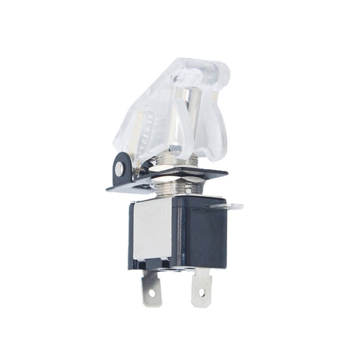 Interrupator basculant LED rosu albastru transparent 12V 20A 1buc