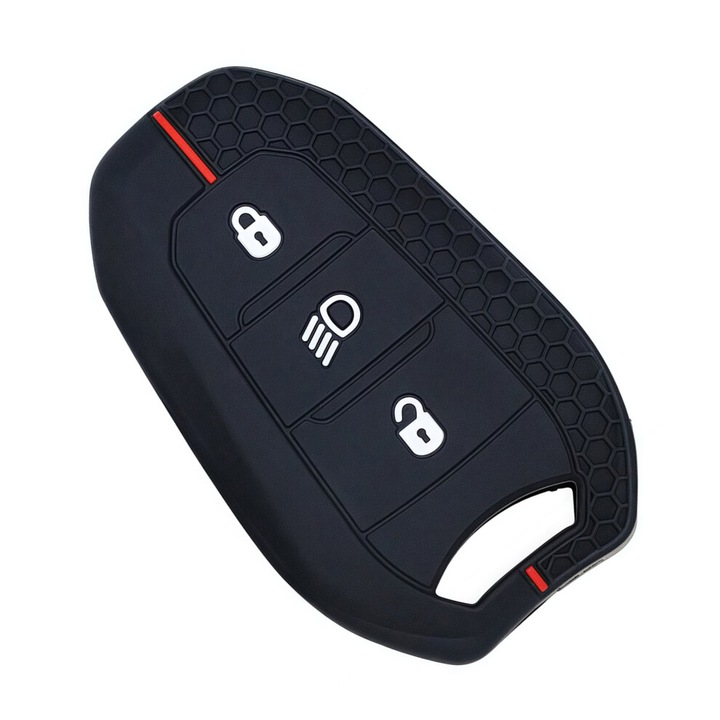 Husa cheie auto silicon, protectie, antiderapant, rosu, 6,5x3,2cm