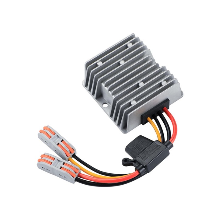 Convertor de putere impermeabil, 5A, 74x74x32mm, aluminiu