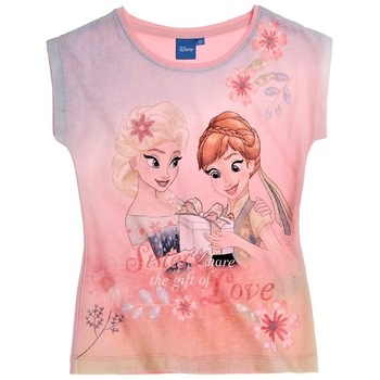 Bluza cu maneca scurta , Disney Frozen, Roz Bluza cu maneca scurta , Disney Frozen, Roz