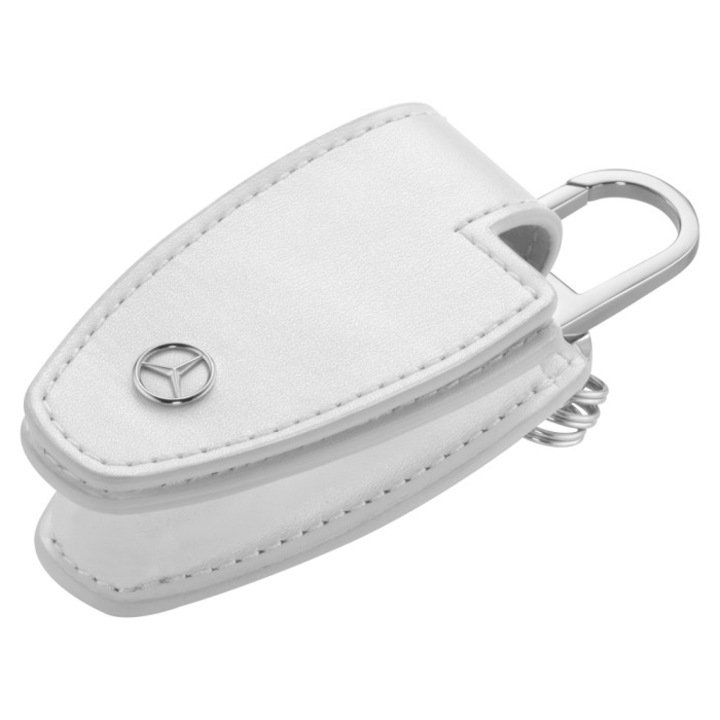 Оригинален капак за защита на ключ Mercedes-Benz - бяла кожа