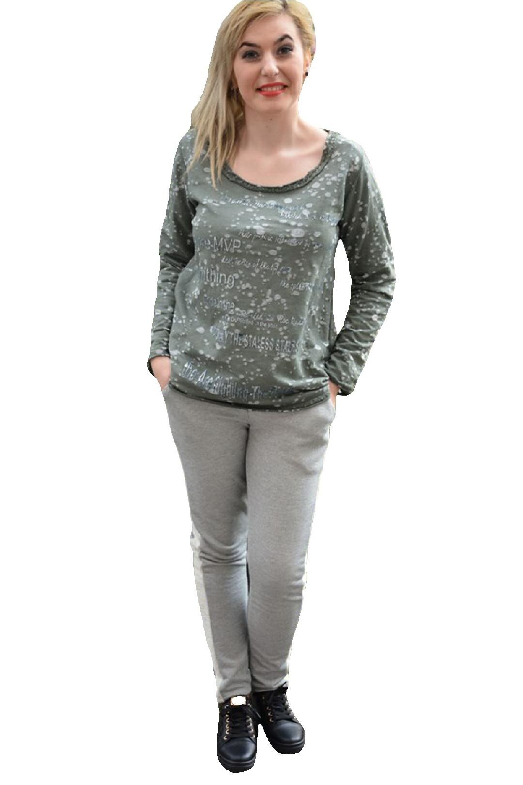 Bluza deosebita cu imprimeu de buline,masura mare,D&J Exclusive,, Verde