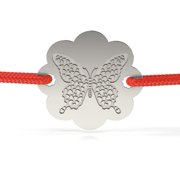 Bratara din aur alb model I love butterfly