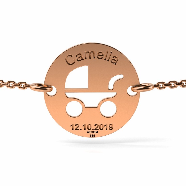 Bratara cu lantisor din aur roz model Bambino