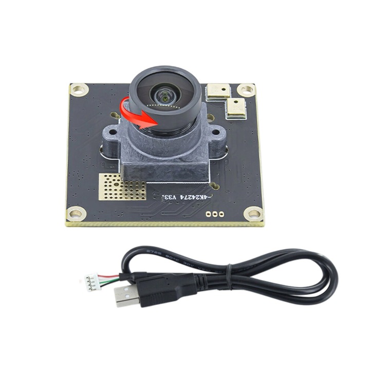 USB 4K модул камера IMX274, автофокус, ъгъл 130°, 38x38mm