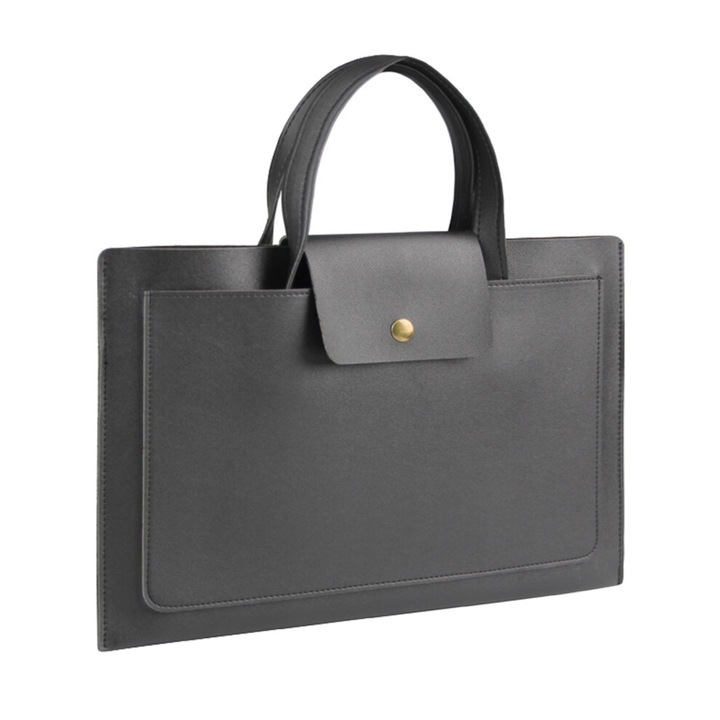 Geanta laptop 13-16 inch, suport reglabil, piele PU, negru verde