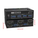 KVM USB3.0 kétcsatornás kapcsoló, fekete, 10x6.5cm