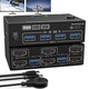 KVM USB3.0 kétcsatornás kapcsoló, fekete, 10x6.5cm