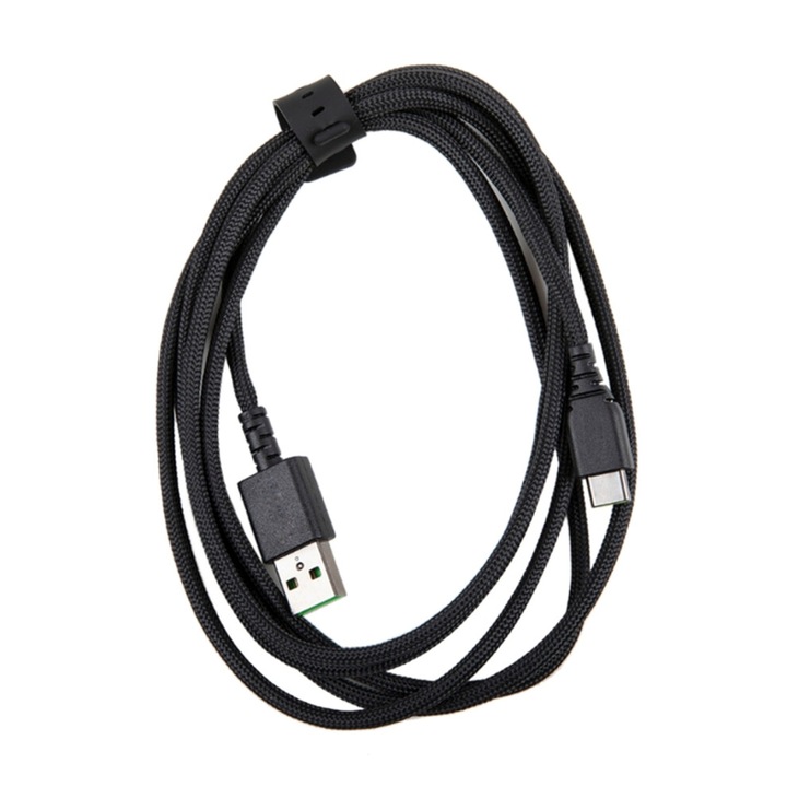 USB-A – USB-C töltőkábel gamer egérhez, fekete, 18x2cm