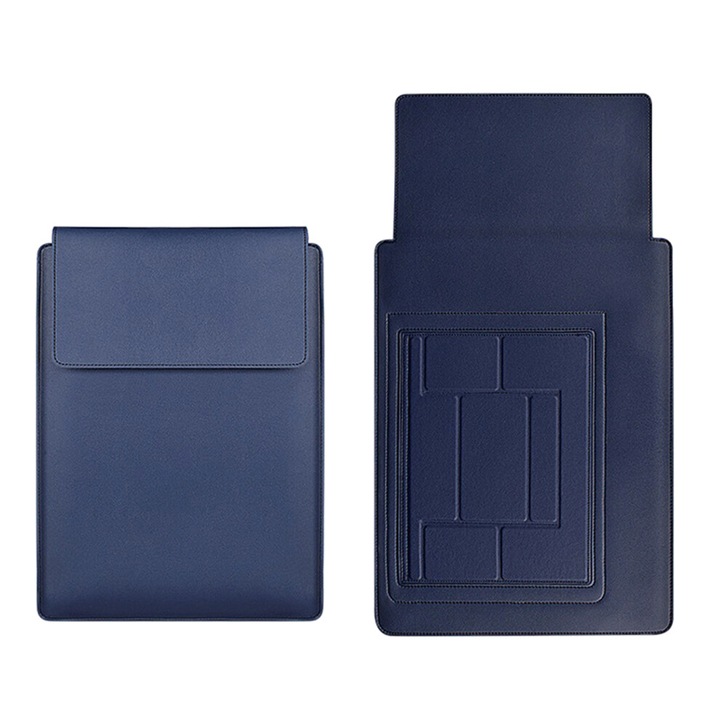 Husa laptop 3 in 1 piele PU, albastru safir, 13,3 inch