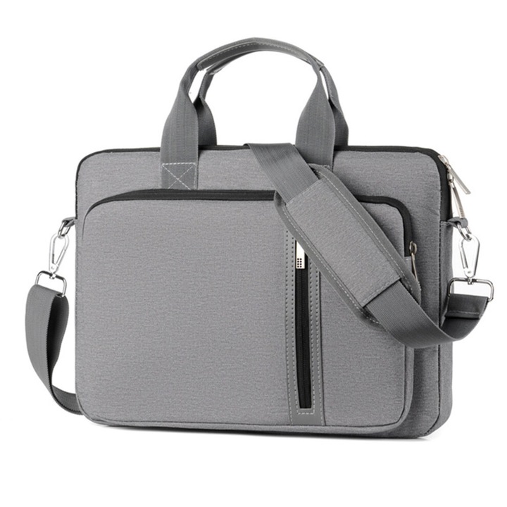 Geanta laptop, 15,6", Oxford, bej-gri-negru, rezistenta la apa si uzura