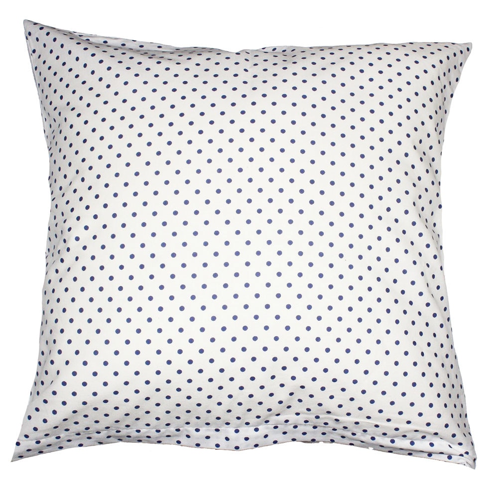 Fata de perna, alb cu buline bluemarin, 40x40 cm