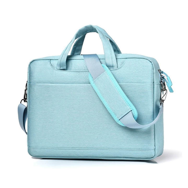 Geanta laptop 14/15,6 inch, impermeabila, albastru/gri/negru, 37x27x5cm/42x30x5cm