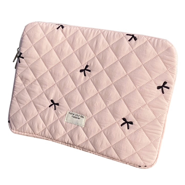 Husa laptop 13-14 inch, material poliester-bumbac, negru, 35,5x26,5cm