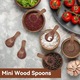 Set 10 lingurite lemn mini, rotunde, scurte, naturale, 5x2cm