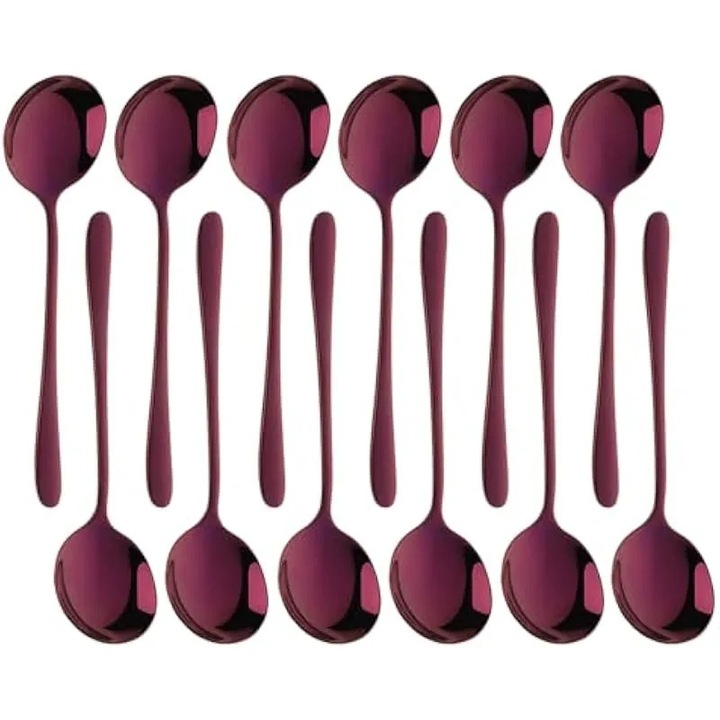 Set 12 linguri supa inox mov 19x2cm
