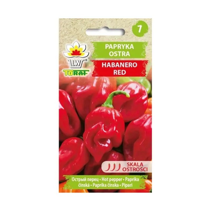 Ardei iute Habanero rosu, extrem de iute, fructe mici, 40x40 cm