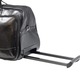 Geanta de voiaj din piele naturala neagra, cu roti si maner retractabil, Suveran, made in italy