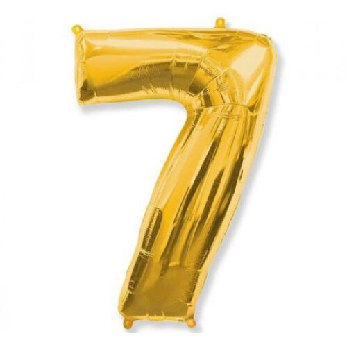 Baloane figurine din folie metalizata, cifra 7, auriu, 100 cm