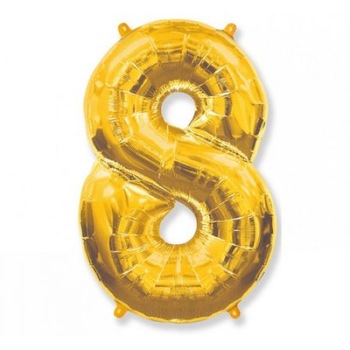 Baloane figurine din folie metalizata, cifra 8, auriu, 100 cm Baloane figurine din folie metalizata, cifra 8, auriu, 100 cm