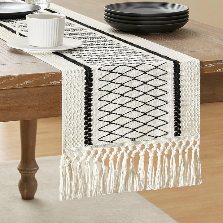 Többszínű boho makramé asztalterítő 13x72 inch