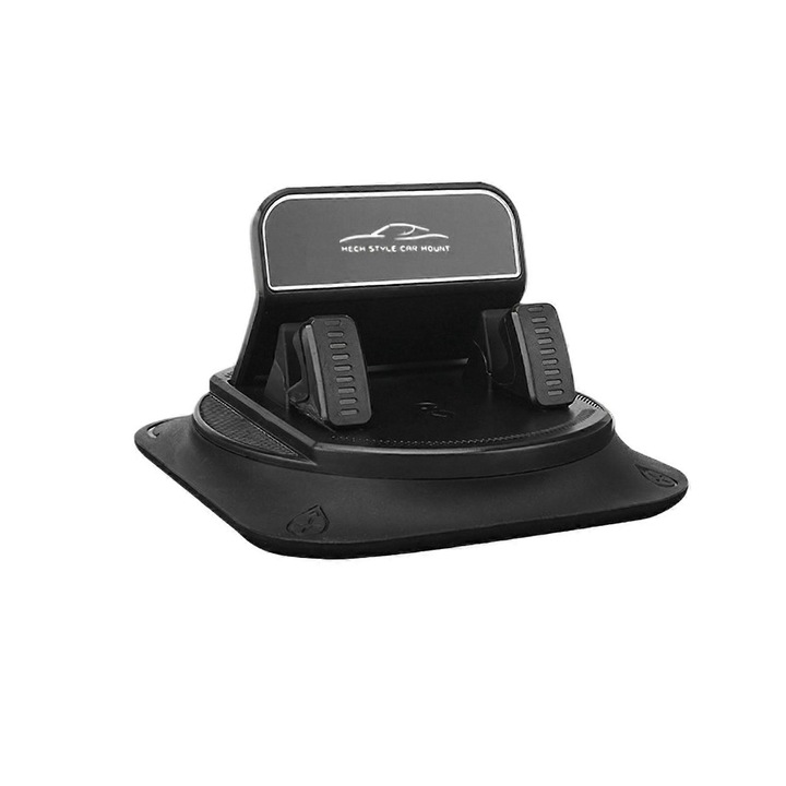 Suport telefon auto, rotativ 360 grade, negru, 9.9x6.3cm
