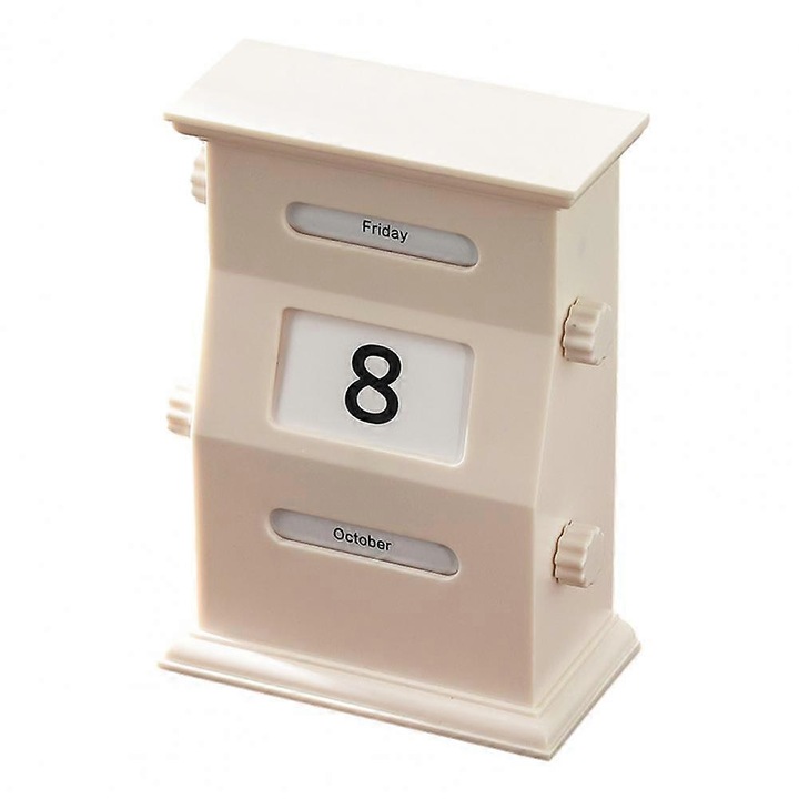 Calendar perpetuu de birou, retro, verde, 15.5x11x6cm