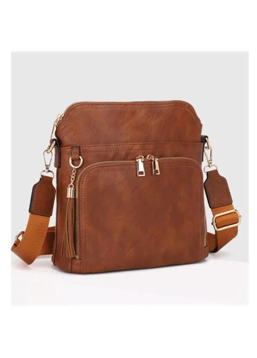 Geanta dama eleganta bronz organizare compartimente 25x20x10cm