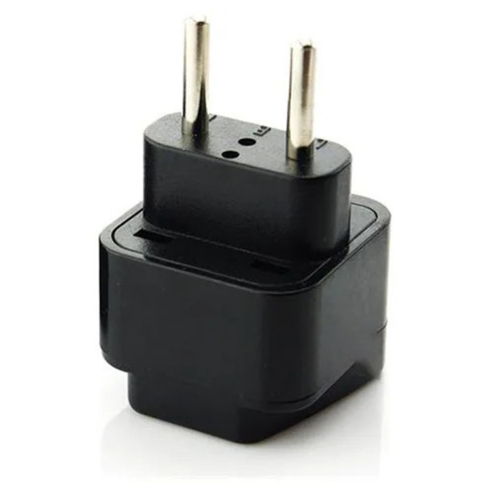 Adaptor de priza pentru calatorie WD-9C K0285-EP0814-HJ31189, priza europeana (tip C), negru