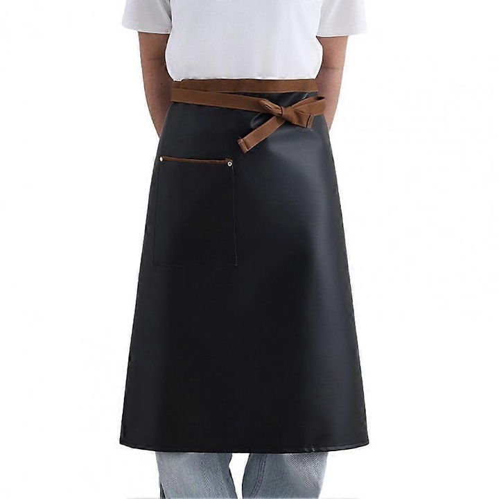 Sort bucatarie piele ecologica impermeabil negru 72cm barbati femei