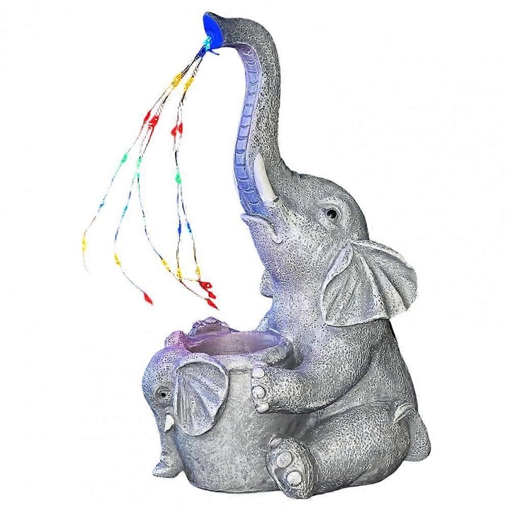 Lampa solara elefant rasina impermeabila 31cm decor gradina terasa