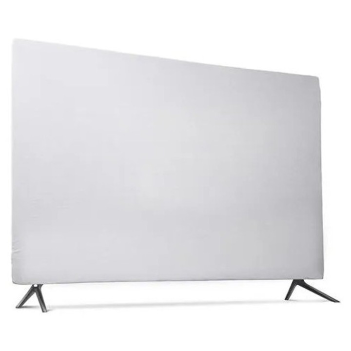 Husa universala pentru televizor, material elastic, argintiu, 55 inch