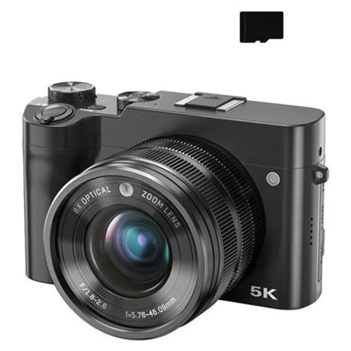Digitális fényképezőgép 64MP 8x optikai zoom fekete 32GB