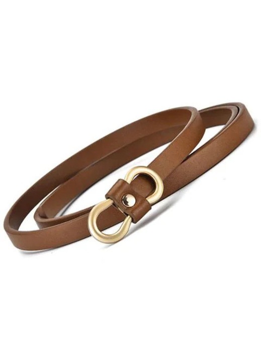 INF Curea Neteda Cu Catarama (105 Cm) Din Piele PU Maro Deschis, Accesoriu Versatil Pentru Orice Tinuta Maro