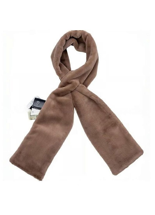 Fular unisex cu buzunar ascuns, maro, bumbac, iarna, exterior