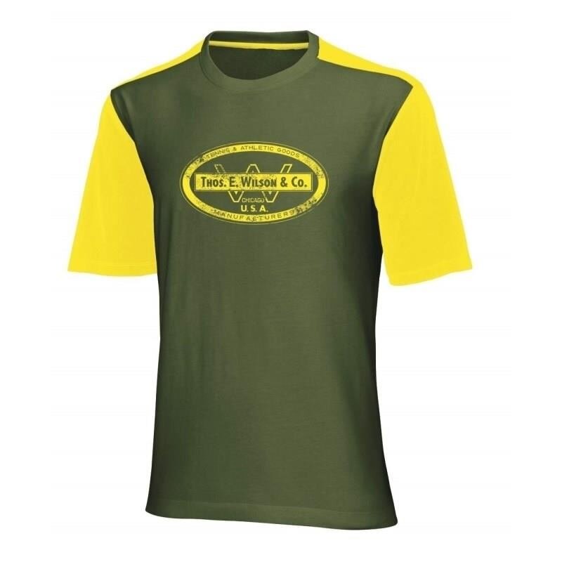 Tricou Wilson Retro, barbati, verde/galben, Verde