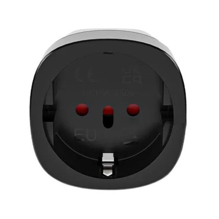 Adaptor de calatorie EU la US, K0285-EP0814-HJ34332, ABS+PC, negru, compact