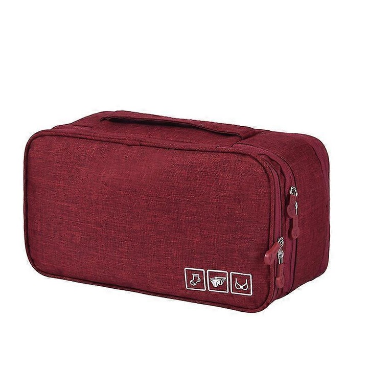 Organizator pliabil pentru lenjerie, rosu vin, 30x20cm