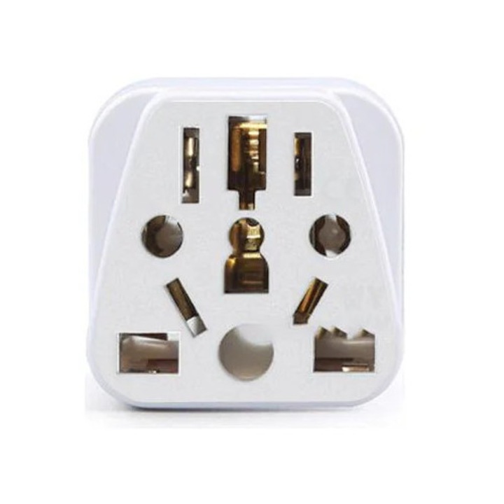 Adaptor universal pentru priza K0285-EP0814-HJ34888, contacte din cupru, carcasa ABS+PC, AC 100-250V, 100W, alb