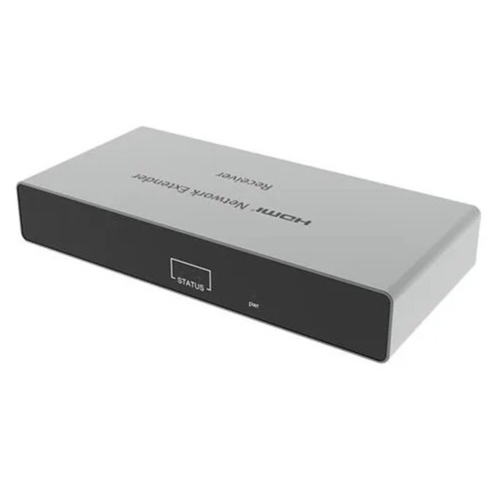 KVM extender Yz-dq200-tx/rx-v1, HDMI hálózati extender, akár 200 m, szürke alumínium ház, K0285-EP0814-HJ32046