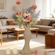 Vaza decorativa alba, plastic, forma rochie, minimalist, desktop